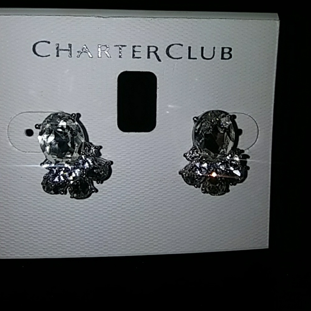 BNWT Charter Club Sliver-Tone Crystal Cluster - Picture 3 of 4